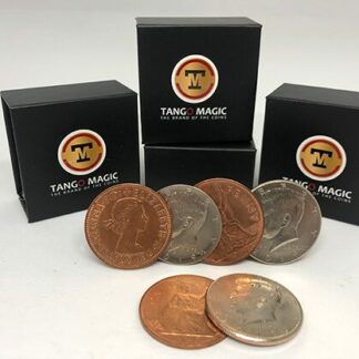 Hopping Half with Expanded Shell Coins & English Penny D0059 by Tango - Trick