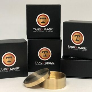 Okito Coin Box (BRASS w/Online Instructions)(B0028) One Dollar by Tango Magic - Trick