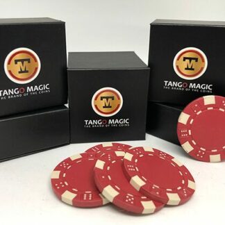 Expanded Shell Poker Chip Red plus 4 Regular Chips (PK001R) by Tango magic - Trick
