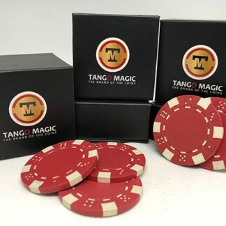 TUC Poker Chip Red plus 3 regular chips (PK002R) by Tango Magic - Trick