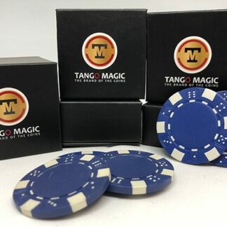 TUC Poker Chip Blue plus 3 regular chips (PK002B) by Tango Magic - Trick