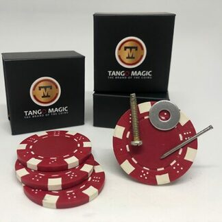Magnetic Poker Chip Red  plus 3 regular chips (PK003R) by Tango Magic - Trick