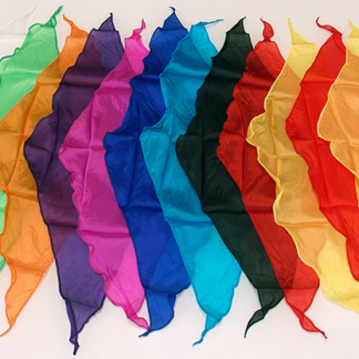 Diamond Cut Silk 18 inch 12 Pack (Assorted) Magic by Gosh - Trick