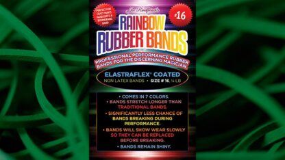 Joe Rindfleisch's SIZE 16 Rainbow Rubber Bands (Marcus Eddie - Green Pack  ) by Joe Rindfleisch - Trick