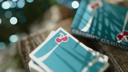 Cherry Casino (Tropicana Teal) Playing Cards by Pure Imagination Projects - Image 3