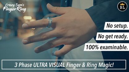 Hanson Chien Presents Crazy Sam's Finger Ring BLACK / LARGE (Gimmick and Online Instructions) by Sam Huang - Trick - Image 2