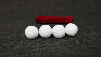 Set of 4 Leather Balls for Cups and Balls (White and White) by Leo Smetsers - Trick - Image 2