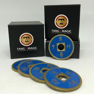 Expanded Shell Chinese Coin made in Brass (Blue) by Tango - Trick (CH005)