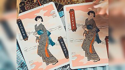 The Great Wave off Kanagawa V3 (Autumn Maple / Peachy Pink) Playing Cards - Image 2