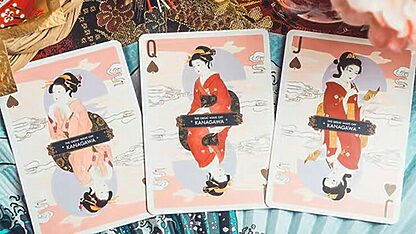 The Great Wave off Kanagawa V3 (Autumn Maple / Peachy Pink) Playing Cards - Image 4