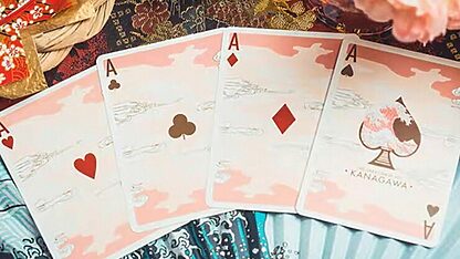 The Great Wave off Kanagawa V3 (Autumn Maple / Peachy Pink) Playing Cards - Image 3