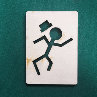 Stickman Bob Wood Template Smoking Card - Trick