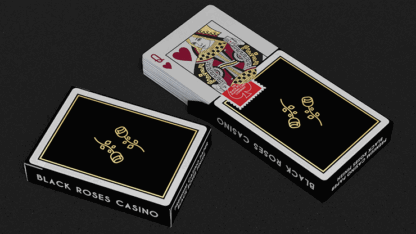 Gold Foil Black Roses Casino Playing Cards - Image 3